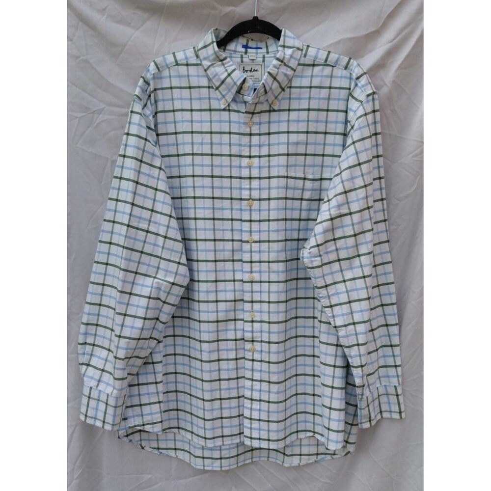 Boden London Pure Cotton Oxford Checked Button Down Shirt Sz 17.5 Preppy Casual‎